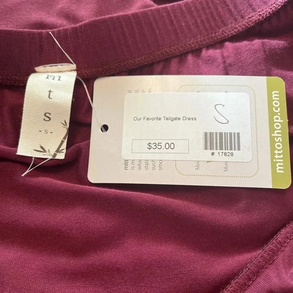 MTS Off the Shoulder Babydoll Burgundy Wine Color Dress size Small. NWT - Picture 11 of 11